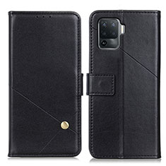 Leather Case Stands Flip Cover Holder D04Y for Oppo A94 4G Black