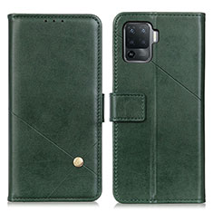 Leather Case Stands Flip Cover Holder D04Y for Oppo A94 4G Green