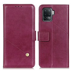 Leather Case Stands Flip Cover Holder D04Y for Oppo A94 4G Purple