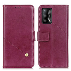 Leather Case Stands Flip Cover Holder D04Y for Oppo A95 4G Purple