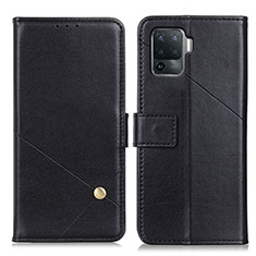 Leather Case Stands Flip Cover Holder D04Y for Oppo F19 Pro Black