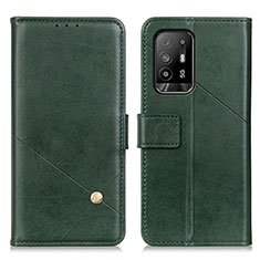 Leather Case Stands Flip Cover Holder D04Y for Oppo F19 Pro+ Plus 5G Green