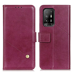 Leather Case Stands Flip Cover Holder D04Y for Oppo F19 Pro+ Plus 5G Purple