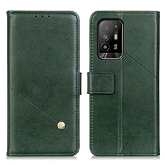 Leather Case Stands Flip Cover Holder D04Y for Oppo Reno5 Z 5G Green