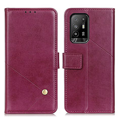 Leather Case Stands Flip Cover Holder D04Y for Oppo Reno5 Z 5G Purple