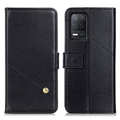 Leather Case Stands Flip Cover Holder D04Y for Realme 8s 5G Black