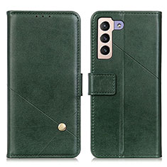 Leather Case Stands Flip Cover Holder D04Y for Samsung Galaxy S21 5G Green
