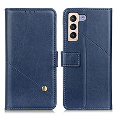 Leather Case Stands Flip Cover Holder D04Y for Samsung Galaxy S22 5G Blue