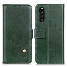Leather Case Stands Flip Cover Holder D04Y for Sony Xperia 10 III Green