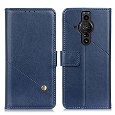 Leather Case Stands Flip Cover Holder D04Y for Sony Xperia PRO-I Blue
