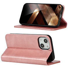 Leather Case Stands Flip Cover Holder D05T for Apple iPhone 13 Pink