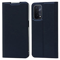Leather Case Stands Flip Cover Holder D05T for OnePlus Nord N200 5G Blue