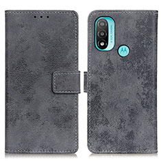 Leather Case Stands Flip Cover Holder D05Y for Motorola Moto E40 Gray