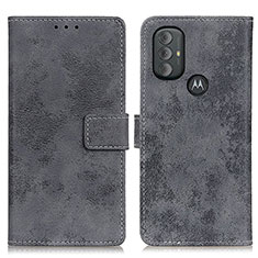 Leather Case Stands Flip Cover Holder D05Y for Motorola Moto G Play (2023) Gray