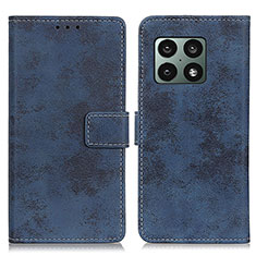 Leather Case Stands Flip Cover Holder D05Y for OnePlus 10 Pro 5G Blue
