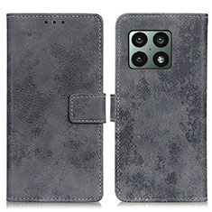 Leather Case Stands Flip Cover Holder D05Y for OnePlus 10 Pro 5G Gray