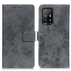 Leather Case Stands Flip Cover Holder D05Y for Oppo A95 5G Gray
