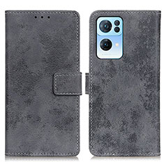 Leather Case Stands Flip Cover Holder D05Y for Oppo Reno7 Pro 5G Gray
