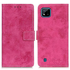 Leather Case Stands Flip Cover Holder D05Y for Realme C11 (2021) Hot Pink