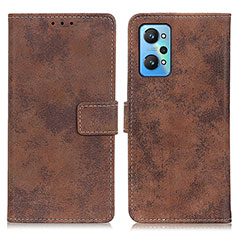 Leather Case Stands Flip Cover Holder D05Y for Realme GT Neo 3T 5G Brown