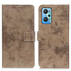 Leather Case Stands Flip Cover Holder D05Y for Realme GT Neo 3T 5G Khaki