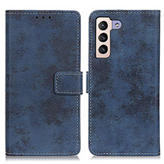 Leather Case Stands Flip Cover Holder D05Y for Samsung Galaxy S21 5G Blue