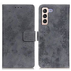 Leather Case Stands Flip Cover Holder D05Y for Samsung Galaxy S21 Plus 5G Gray