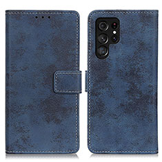 Leather Case Stands Flip Cover Holder D05Y for Samsung Galaxy S21 Ultra 5G Blue