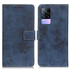 Leather Case Stands Flip Cover Holder D05Y for Vivo V21e 5G Blue