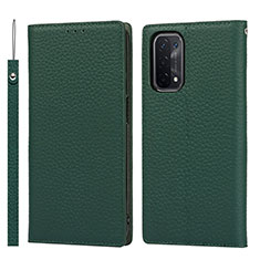 Leather Case Stands Flip Cover Holder D06T for OnePlus Nord N200 5G Green
