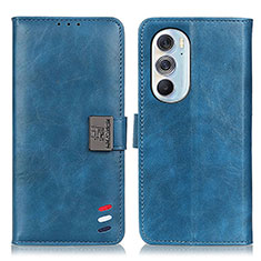 Leather Case Stands Flip Cover Holder D06Y for Motorola Moto Edge 30 Pro 5G Blue
