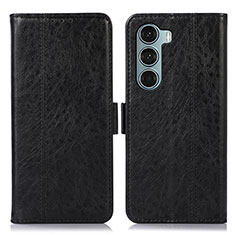 Leather Case Stands Flip Cover Holder D06Y for Motorola Moto Edge S30 5G Black