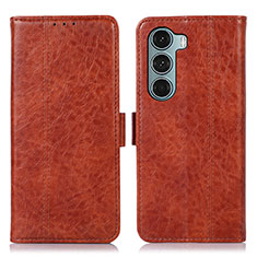 Leather Case Stands Flip Cover Holder D06Y for Motorola Moto Edge S30 5G Brown