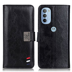 Leather Case Stands Flip Cover Holder D06Y for Motorola Moto G31 Black