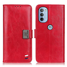 Leather Case Stands Flip Cover Holder D06Y for Motorola Moto G41 Red