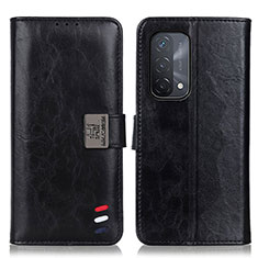 Leather Case Stands Flip Cover Holder D06Y for OnePlus Nord N200 5G Black