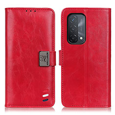 Leather Case Stands Flip Cover Holder D06Y for OnePlus Nord N200 5G Red