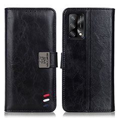 Leather Case Stands Flip Cover Holder D06Y for Oppo A74 4G Black
