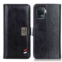 Leather Case Stands Flip Cover Holder D06Y for Oppo A94 4G Black