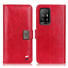 Leather Case Stands Flip Cover Holder D06Y for Oppo A95 5G Red