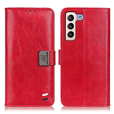 Leather Case Stands Flip Cover Holder D06Y for Samsung Galaxy S21 5G Red