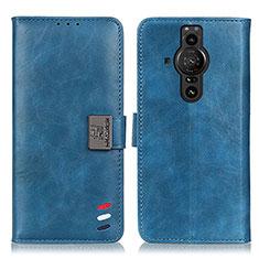 Leather Case Stands Flip Cover Holder D06Y for Sony Xperia PRO-I Blue
