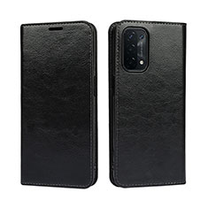 Leather Case Stands Flip Cover Holder D07T for OnePlus Nord N200 5G Black