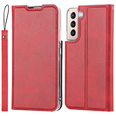 Leather Case Stands Flip Cover Holder D07T for Samsung Galaxy S23 Plus 5G Red