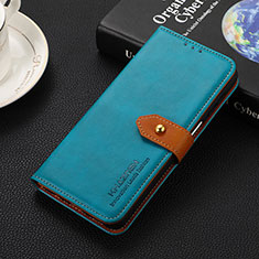 Leather Case Stands Flip Cover Holder D07Y for Huawei Honor X6a Cyan
