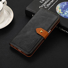 Leather Case Stands Flip Cover Holder D07Y for Huawei Honor X8b Black