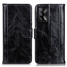 Leather Case Stands Flip Cover Holder D07Y for Oppo A74 4G Black