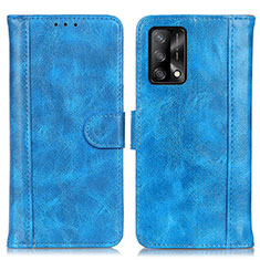 Leather Case Stands Flip Cover Holder D07Y for Oppo A95 4G Sky Blue