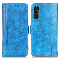 Leather Case Stands Flip Cover Holder D07Y for Sony Xperia 10 III Sky Blue