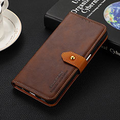 Leather Case Stands Flip Cover Holder D07Y for Xiaomi Redmi 13C Brown